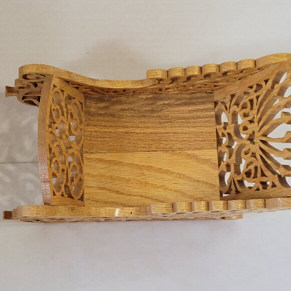 Wooden Filigree Sleigh Centerpiece or Christmas Card Holder - Picture 5 of 9